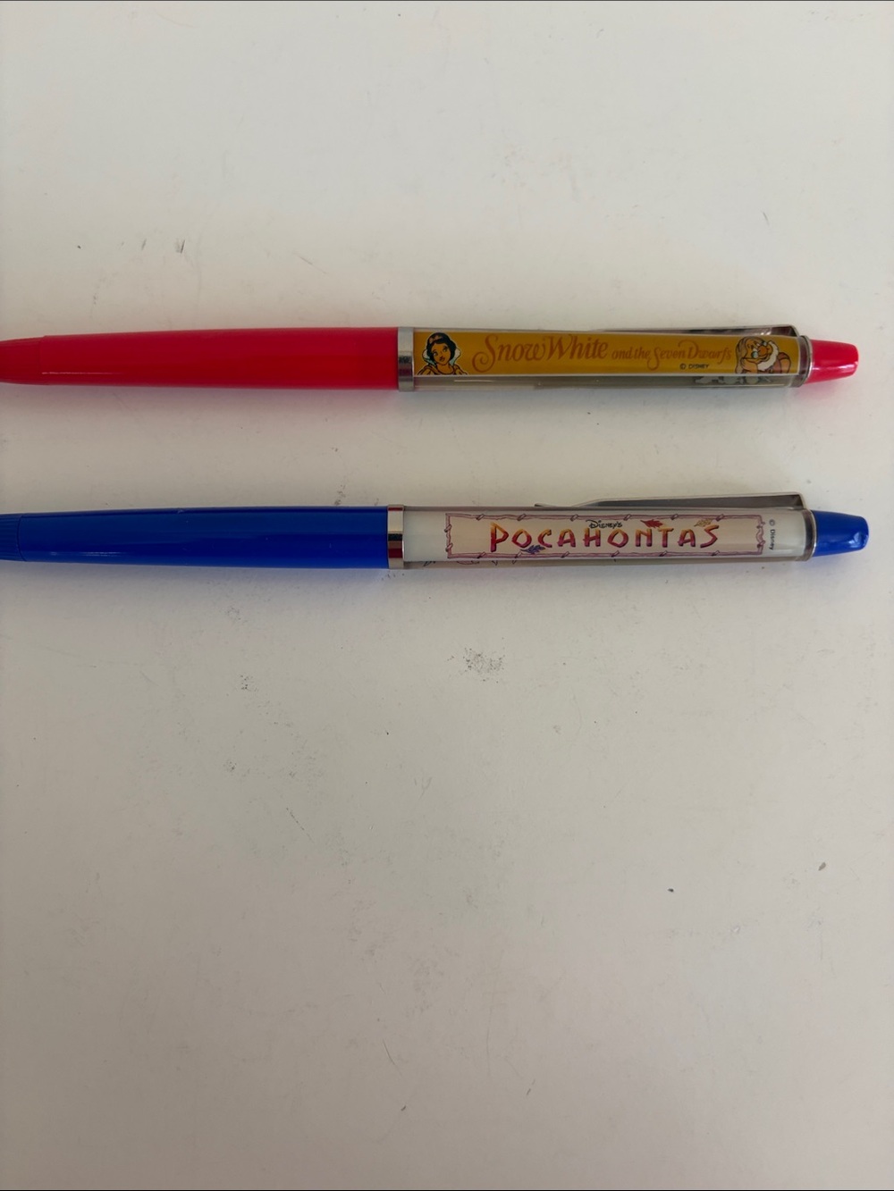 Vintage Disney Snow White & Pocahontas Floating Pens